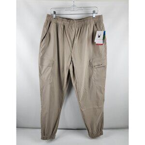 Spyder Pants Mens Large Tan Hydroweb Tapered Leg Joggers (34x28) NWT